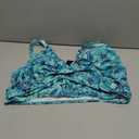 Women Plus Size Bikini Top - Green Paisley Twist Front Swimsuit Top Push Up Full Coverage Bathing Suit 2025 Swim Bra for Large Bust 16W