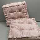 Wellsin Square Floor Pillows for Adults Kids - Meditation Floor Pillow Seating Cushion - Tufted Floor Cushion with Shredded Foam & Velvet Cover, 2 Pack, 20x20 Inch, Pink