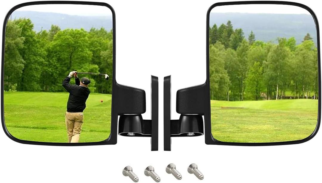 Golf Cart Side Mirrors for Club Car EZ-GO Yamaha and other 180°Adjustable Folding Wide-Angle Side View Mirror