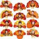 Kosiz 60 Pcs Turkey Decorations for Classroom Turkey Paper Cutouts Thanksgiving Bulletin Board Decor Paper Cut Decoration for Classroom Office Thanksgiving Party Wall Decor, 12 Styles