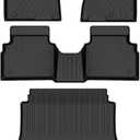 Auxko All Weather Floor Mats Cargo Mat Fit for Kia K5 FWD 2021-2026 & Hyundai Sonata (Only FWD & Gas) 2020-2026 TPE Liners Accessories Guard Odorless Anti-Slip All Season Black