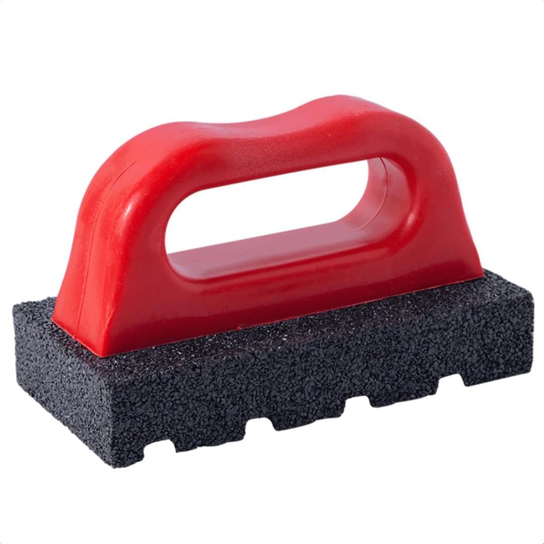 Rub Brick Tool, 20 Grit Masonry Rubbing Brick, Concrete Tools, Removing Smoothing Cleaning Marks Fluted Tool with Handle