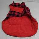 ASENKU Dog Winter Coat, Fleece Doggie Jacket Plaid Reversible Vest Waterproof Windproof Cold Weather Clothes for Small Medium Large Dogs(Red, M)