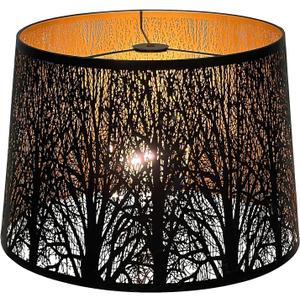 Large Lamp Shade for Table Lamp and Floor Light, 12x14x10 inch Large Lamp with Pattern of Trees, Black Metal Etching Process Spider