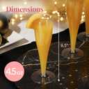 Prestee 100 Pack Clear Plastic Champagne Flutes - 4.5 oz Durable Disposable Champagne Glasses for Parties, Weddings, Toasting and Large Celebrations - Elegant Wine Glasses Stemware for Easy Cleanup
