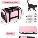 top tasta cat Carrier Large Dog Cat Carriers Puppies up to 30Lbs, Big Dog Carrier Soft Sided, Collapsible Travel Puppy Carrier (X-Large, Pink)
