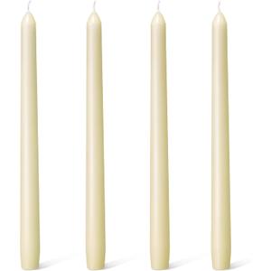 Everymoment Ivory Taper Candles - 4 Pack 10 Inch Candlesticks - Dripless & Smokeless Tapered Candle 8 Hours Unscented Cream Candle Sticks - Perfect for Wedding Holiday Dinner Party Home Decor