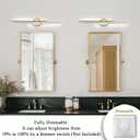 EDISLIVE Dimmable Modern LED Vanity Light Fixtures Bathroom Vanity Wall Lighting, 31.5 in Mirror Vanity Lighting Fixtures for Bathroom Bedroom Makeup Living Room, Gold
