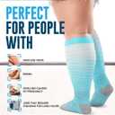 Doctor's Select 3 Pairs Plus Size Compression Socks Wide Calf - Up to 6XL | 20-30 mmHg Compression Socks for Women Wide Calf (Purple, XXXL)