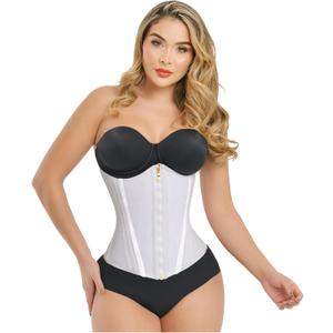 Waist Trainer for Women | Corset Shapewear for Women Plus Size | Tummy Control Shapewear Girdle (Medium, White Zipper Corset)
