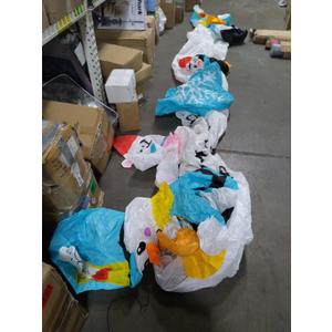 nflatable arch with snowman soldiers on both ends and a polar bear, blue snowflake, and cute Santa penguin in the middle of the archway