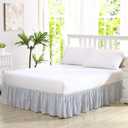 Laura Ashley Home - Cotton Ruffled Bedskirt, Lightweight Home Decor with Classic Style (Blue, Twin)