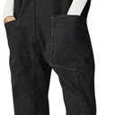 EXLURA Womens High Roller Denim Bib Jumpsuits Casual Loose Sleeveless Baggy Overalls Jeans Pants Jumpers with Pockets (Black)