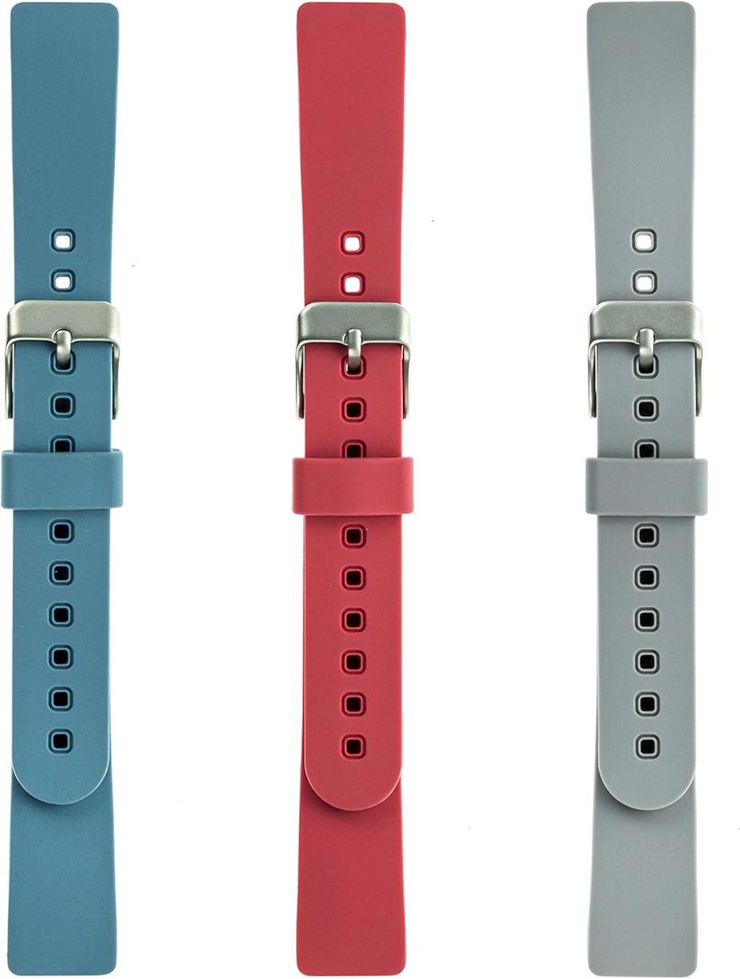 WITHit Designer Silicone Replacement Band for Fitbit Inspire, Inspire HR, or Inspire 2, 3-Pack, Bluestone, Coral and Light Gray  Secure, Adjustable, Fitbit Watch Band Replacement, Fits Most Wrists