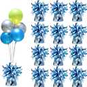Aluminum Foil Balloon Weights for Parties (12 pcs) - 0.31lb (140g) Each - Premium Balloon Anchors for Birthday, Wedding, Dinner, Indoor & Outdoor DecorationsLight Blue 12pcs