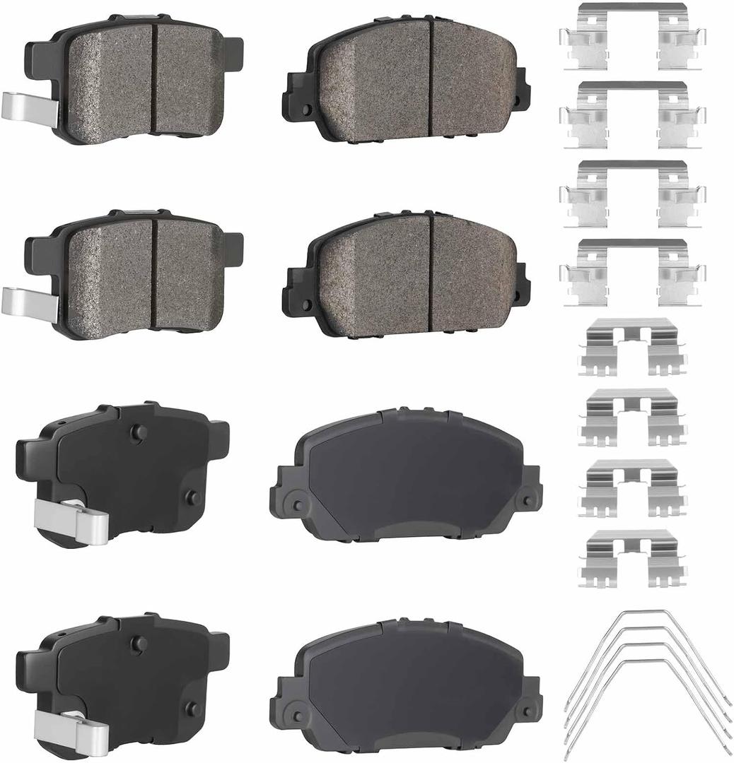 8PCS Rear Semi-Metal and Front Ceramic Brake Pads fit for Honda Accord 2016 2017, for Accord 2013 2014 2015(Except LX and LX-S Models)