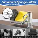 Soap Dispenser for Kitchen Sink, Built in Soap Dispenser Pump with Sponge Holder, Under Counter Brushed Nickel ABS Pump Head with 38" Extension Tube Kit, Good Suction Power