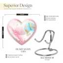 YATHABHISA Pastel Rainbow Marble Large Heart Urn for Human Ashes, Memorial Decorative Container, Small Funeral Cremation Jar for Women & Adult Male