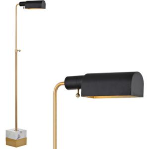 JONATHAN Y 56.5" Adjustable Library Floor Lamp Metal/Marble, Brass Gold