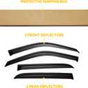 Window Visor for 2009-2018 Dodge Ram 1500 Crew Cab, Out-Channel Rain Guards Shields Vent Deflector Shade Wind Dark Smoke 10-25 Ram 2500 3500 Crew & Mega Cab(4 Full Size Doors), 19-24 Ram 1500 Classic