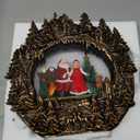 Christmas Snow Globe Lantern Water Glittering Lantern with Santa Claus 8 Music Songs & 6H Tim er Christmas Snow Globes USB & Battery Operated for Christmas Festival Decorations Gifts (Bridge-Santa)