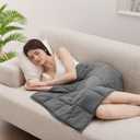 L'AGRATY Weighted Lap Blanket 5lb: Small Weighted Blanket for Adults Portable Travel - Cooling Pad for Relaxation Sleeping - Cozy Washable All-Season (29" x 24") (01-dark Grey)