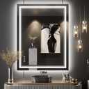 28x36 Inch LED Bathroom Mirror with Lights, Front and Backlit,Anti Fog Dimmable Lighted Bathroom Vanity Mirror, Shatterproof Led Mirror for Bathroom (28"L x 36"W, Frameless With Light)