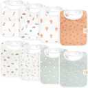 KeaBabies 8-Pack Organic Baby Bibs for Boys, Girls - Super Absorbent Cotton Drool Bibs for Baby Girl & Boy, Teething Toddler, Drooling Newborn, Ultra Soft & Machine Washable (Wilderness)