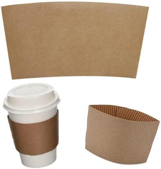 Concession Essentials Disposable Coffee Cup Sleeves  Kraft Paper Insulated Hot Cup Holders for 8oz20oz Cups  Protect Hands from Heat  Eco-Friendly, Recyclable Drink Sleeves  Pack of 100ct