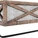 Autumn Alley Farmhouse Rustic Towel Rack Shelf Holder - Wood Towel Rack Basket Storage - Farmhouse Towel Holder for Rustic Bathroom and Farmhouse Kitchen Dcor - Wall Mounted, Galvanized, Rustic Brown