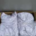 HolidayIdeas White Spandex Wedding Tablecloths for 60in Round Table, 5ft Fitted Stretch Table Skirts 120 Inch, Wrinkle-Free Ruffle Design Tablecloths for Banquets,Trade Shows, Parties, Events, 4 Pack