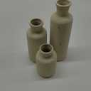 SIDUCAL Ceramic Rustic Farmhouse Vase Set of 3, Whitewashed Terracotta Vase, Pottery Vase,Clay Decorative Vases for Home Decor, Living Room, Shelf, Mantel Decoration(Rustic White)