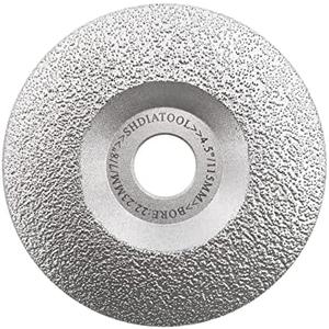 SHDIATOOL Diamond Grinding Cup Wheel 4-1/2 Inch for Granite Marble Iron Steel Masonry Convex Vacuum Brazed Grinding Disc Fits 7/8 Inch Arbor 115mm