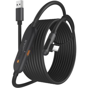 Maxonar [Next-Gen Chip VR Charging Link Cable 16FT Compatible with Meta 3S/3/Oculus 2/Pico 4 Accessories and PC/SteamVR, Awesome Gift-5Gbps USB 3.0 to USB C Cable-Black