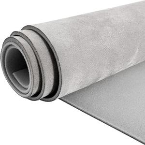 96  60 Light Gray Car Suede Headliner Fabric with Foam Backing Material 1/9" 3mm Automotive Upholstery Liner for DIY Home Car Roof Trim Interior Replacement