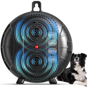 Anti Barking Device for Dogs, Rechargeable Ultrasonic Bark Box with 3 Adjustable Modes, Safe 35FT Dog Bark Deterrent Device & Dog Barking Silencer for Indoor and Outdoor Use (Black)