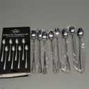 7.5 Inches Stainless Steel Iced Tea Spoons,Set Of 8 Long Stirring Spoons For Coffee,Cocktail,Ice Cream,Long Handle Iced Teaspoons,Latte Spoons For Mixing (Silver)