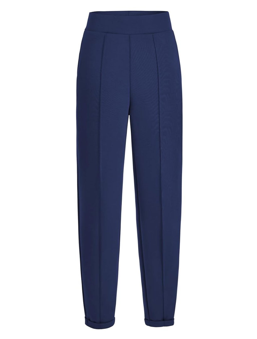 AFITNE Women’s Dress Pants High Elastic Waisted Stretchy Pull On Business Casual Pants Soft Comfy Work Office Slacks Cute Trendy Trousers with Pockets Black, Small