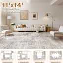 Abstract 11x14 Area Rugs for Living Room: Washable Rugs Brown Gold