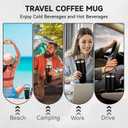 30oz Tumbler with Handle and Flip Straw Lid Double Wall Insulated Travel Coffee Mug Stainless Steel Vacuum Insulated Coffee Tumbler Cup for Hot and Cold Beverages,Leak-proof&BPA-free (30oz,Black)