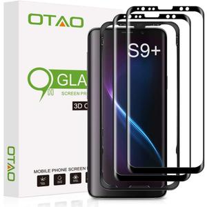 OTAO Galaxy S9 Plus Screen Protector Tempered Glass (2 Pack), 3D Curved Dot Matrix [Full Screen Coverage] Glass Screen Protector for Samsung Galaxy S 9 Plus with Installation Tray [Case Friendly]