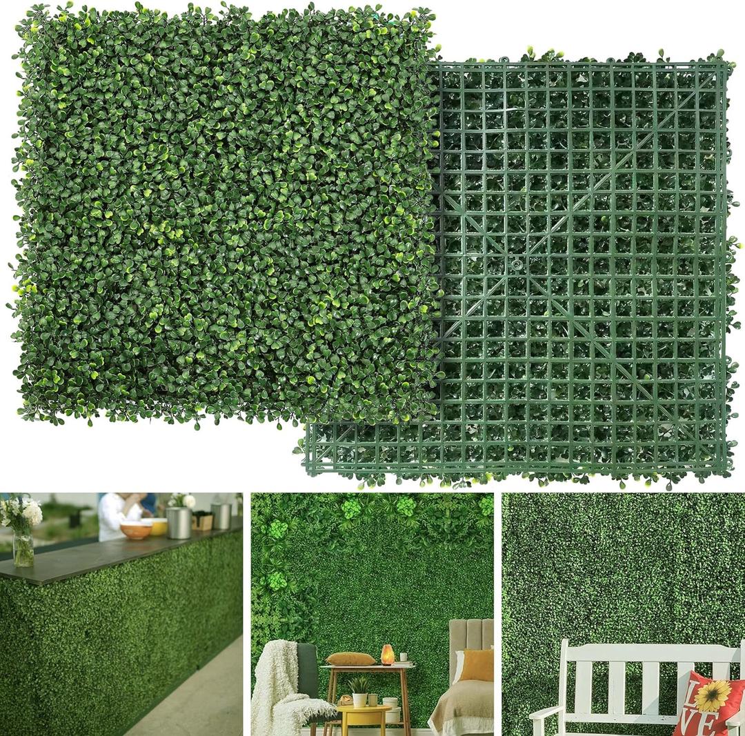 Grass Wall Panels, 20"x 20"(8pcs) 4-Layer Artificial Boxwood Faux Grass for Interior Wall Decor, Garden Greenery Backdrop and Indoor Outdoor Plant Wall (20x20 Pack of 8)