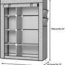 Calmootey Portable Closet Organizers, Clothing Storage, Wardrobe with 6 Shelves and Hanging Rod, Non-Woven Fabric Cover with 4 Side Pockets, Ash Grey