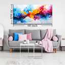 Alsingbago Colorful Abstract Canvas Wall Art for Living Room Bedroom Home Office Modern Wall Decor Blue Orange Pink Gray Abstract Picture Ready to Hang Size 30x60