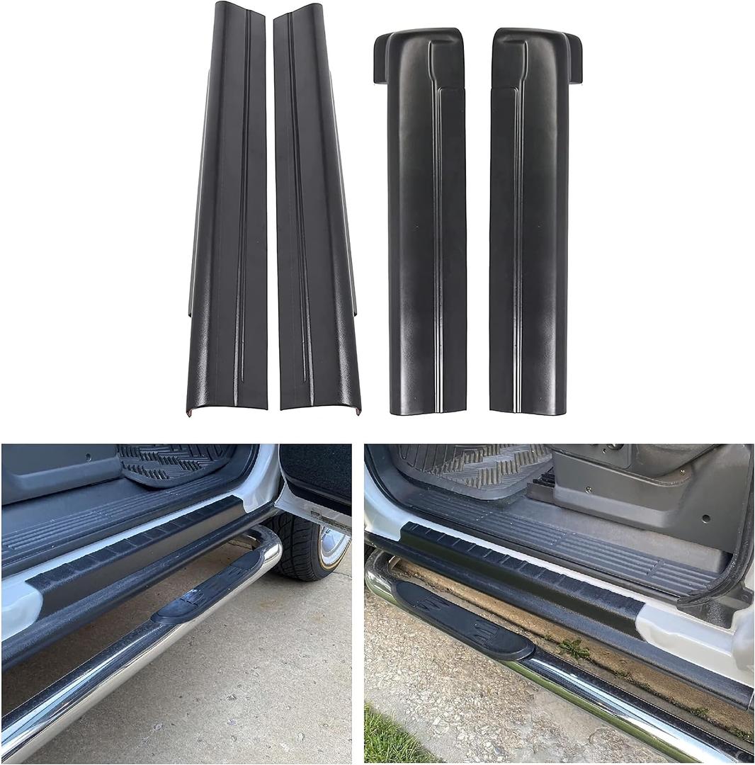 ECOTRIC Rocker Panel Guard Compatible with 1999-2007 Chevy Chevrolet Silverado/GMC Sierra 1500 2500 3500 Classic Extended Cab Replacement for 14068 Trail Armor Side Skirts Extension Body Kit