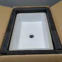 22 Inch Undermount Bathroom Sink Rectangle Undermount Sink White Ceramic Under Counter Bathroom Sinks with Overflow (21.8"x14.0")
