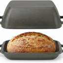 Flavehc Oval Cast Iron Dutch Oven for Bread Baking 12x8 Inch Pre-Seasoned Bread Pan with Lid 6QT Cast Iron Bread Dutch Oven for Sourdough