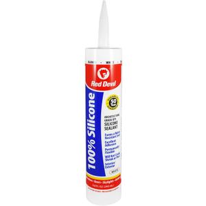 Red Devil 0816 100% Silicone Sealant Architectural Grade, Silicone Architectural Grade RTV Sealant, A Water-Resistant Adhesive for Interior and Exterior Use, 9.8 oz.Tube, White, 1-Pack