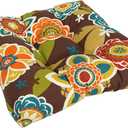 Blazing Needles Outdoor 19-inch Square Chair Cushion, 19" x 19", Annie Chocolate