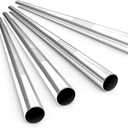 ALINK Reusable Boba Straws with Case and Cleaning Brush, 4-Pack Extra Wide Stainless Steel Metal Bubble Tea Straw for Smoothie, Shakes, Tapioca Pearl, 12 mm x 9 inch (Silver)